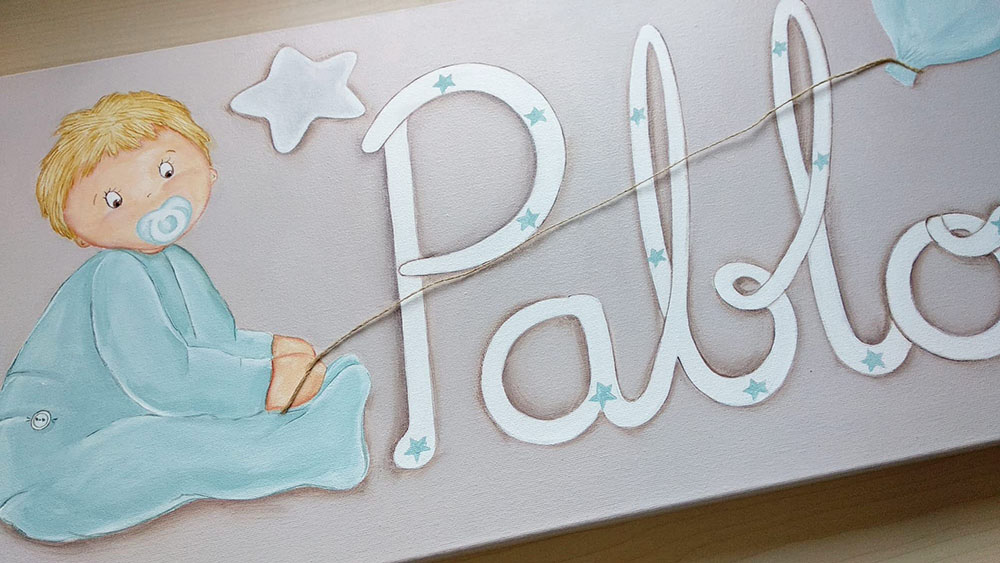 CUADRO INFANTIL BEBÉ personalizado con nombre