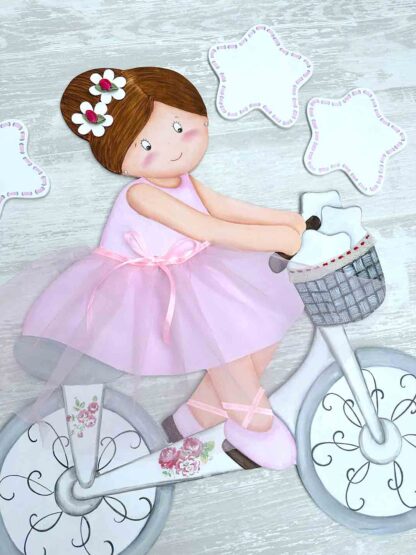 BAILARINA EN BICI CON MOÑO (personalizable) - Imagen 3