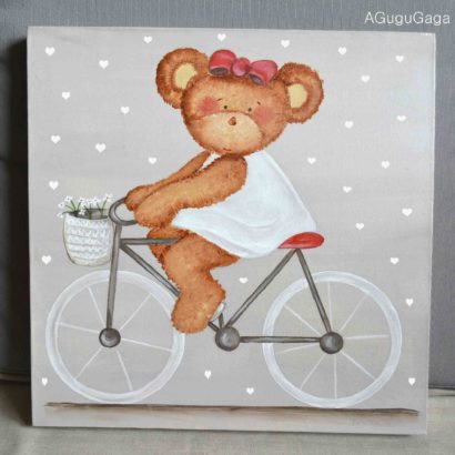 CUADRO INFANTIL "DULCE OSITA EN BICI"