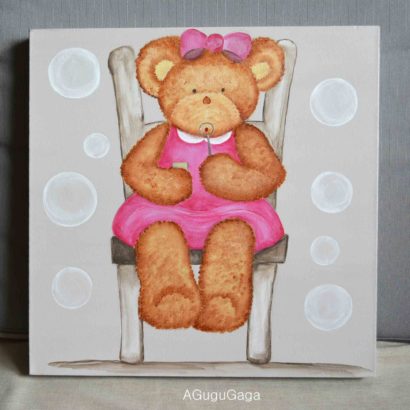 CUADRO INFANTIL "DULCE OSITA POMPITAS DE JABÓN"