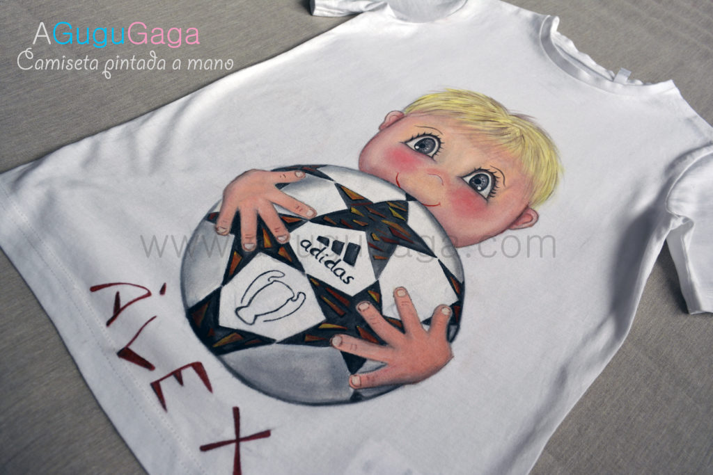 Camiseta pintada a mano niño fútbol