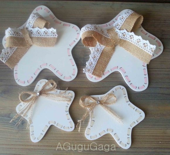ESTRELLAS DE MADERA CON LAZO