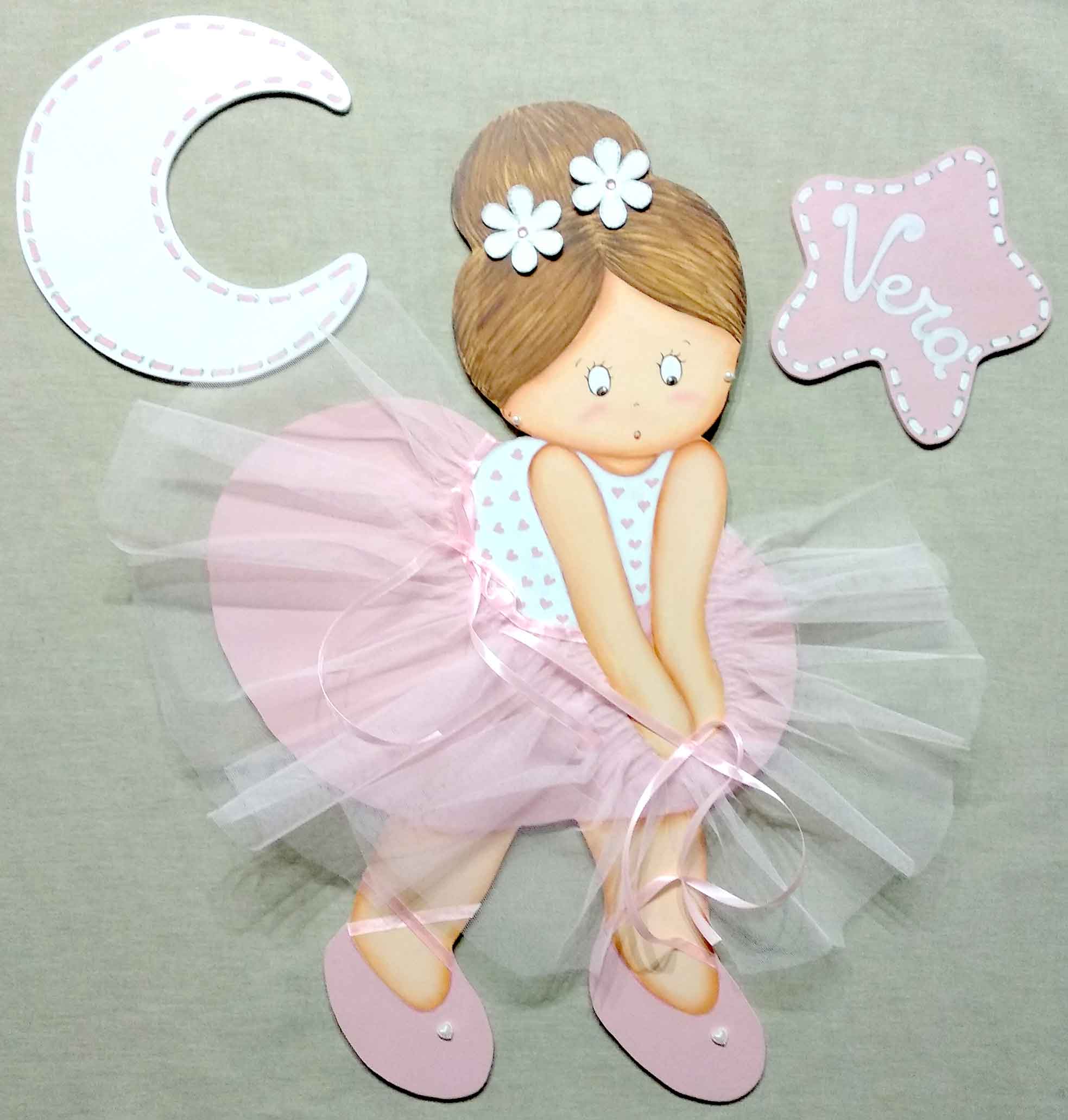 DECORACIÓN INFANTIL SILUETAS BAILARINA ATANDO ZAPATILLA