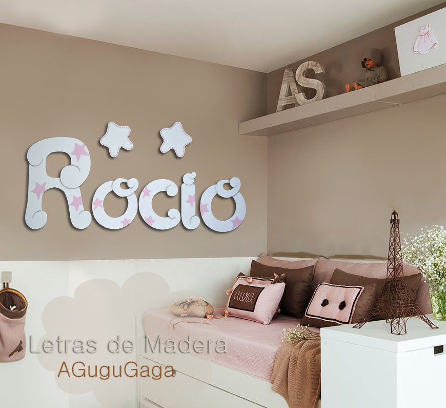 Susteen una taza de Empleado LETRAS DE MADERA IDEALES | Decoración Infantil AGuguGaga