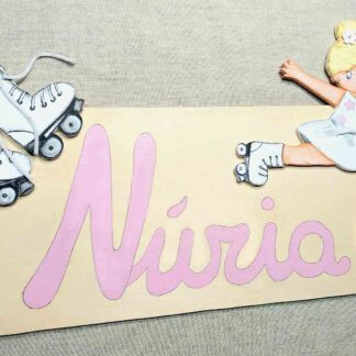 PLACA INFANTIL PUERTA PATINADORA