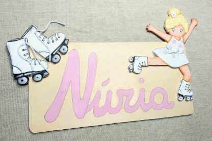 PLACA INFANTIL PUERTA PATINADORA