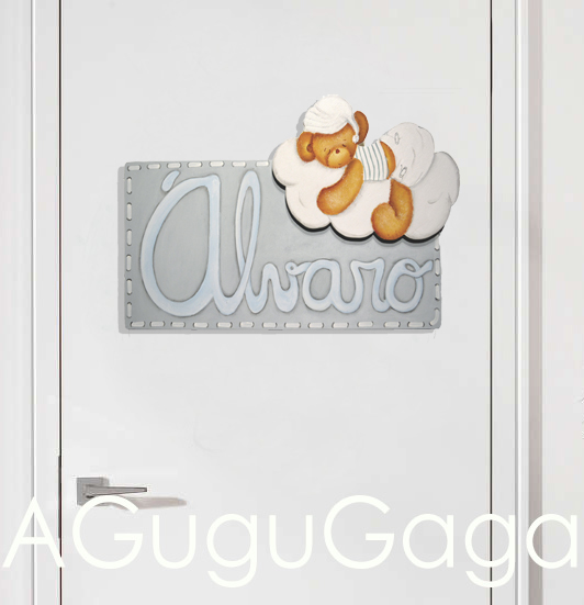 PLACA PARA PUERTA INFANTIL CON OSITO