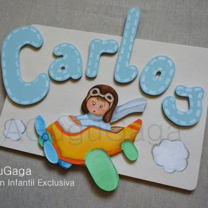 Placa de Madera AVIADOR (personalizable)