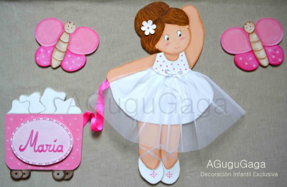 silueta bailarina con mariposas