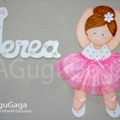 bailarinas fucsia siluetas de madera