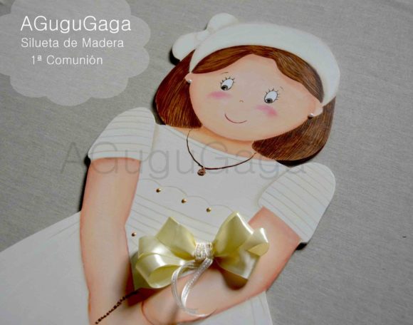 silueta de madera "niña 1ª comunión" (personalizable) - Imagen 8