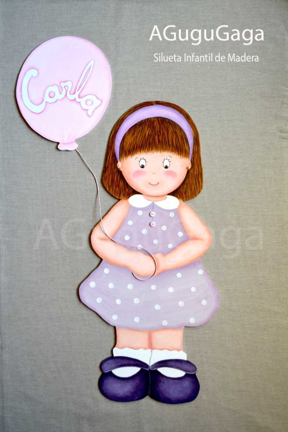 SILUETAS INFANTILES : NIÑA CON GLOBO