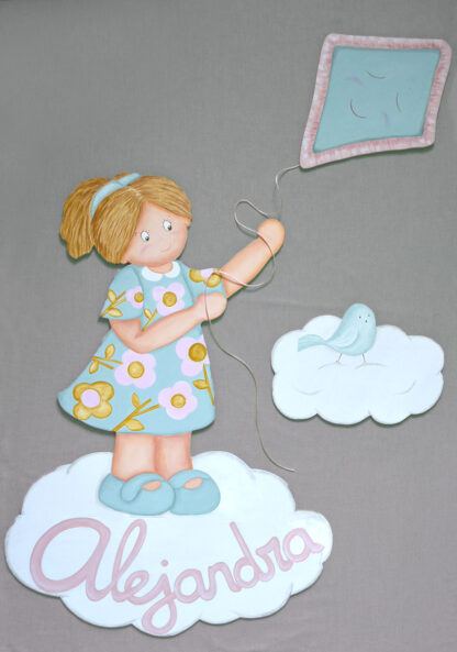 DECORACION INFANTIL niña con cometa