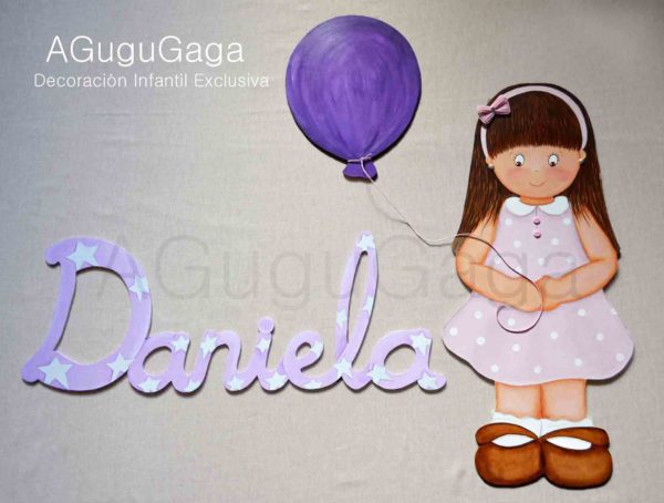 NOMBRE de MADERA con estrellas blancas y color personalizable - Imagen 3