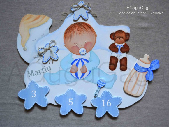 Silueta de madera "NIÑO BEBÉ" (personalizable) - Imagen 4