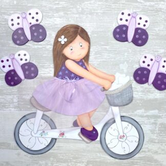 SILUETA INFANTIL BAILARINA EN BICI