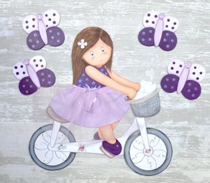 SILUETA INFANTIL BAILARINA EN BICI