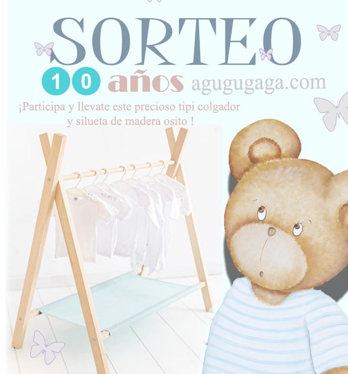 sorteo decoración infantil siluetas de madera agugugaga