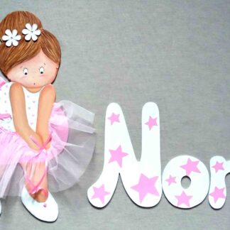 SILUETAS INFANTILES BAILARINA CON NOMBRE