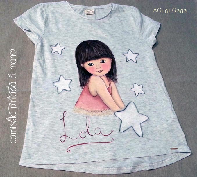 fábrica romántico recuperación CAMISETA PERSONALIZADA NIÑA (PINTADA A MANO) | Decoración Infantil AGuguGaga