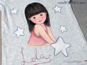 camiseta pintada a mano Lola