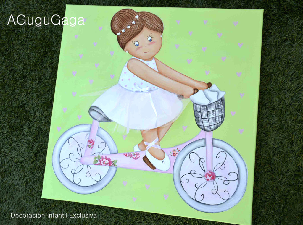 cuadro-infantil-bailarina-en-bici