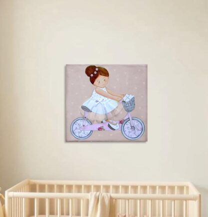 cuadro infantil bailarina en bici
