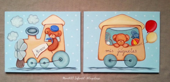 CUADRO INFANTIL "OSITOS TREN" - Imagen 3