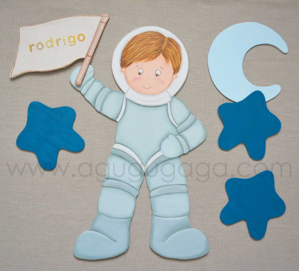 siluetas infantiles astronauta