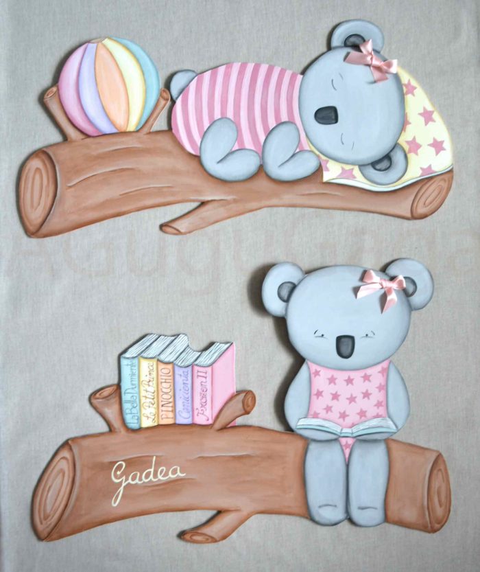 DECORACION INFANTIL SILUETAS DE MADERA KOALAS