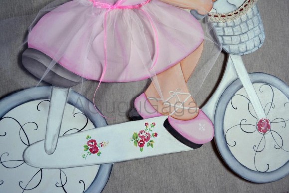 BAILARINA EN BICI CON MOÑO (personalizable) - Imagen 2