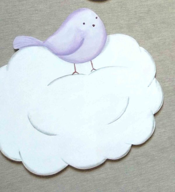 silueta complemento nube con pajarito