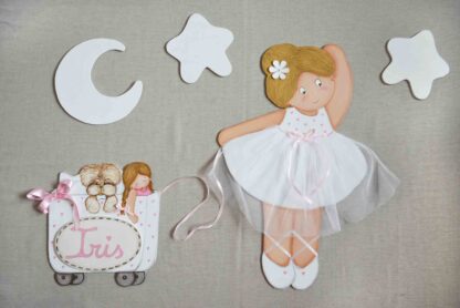 BAILARINA BLANCA CON CARRITO DE JUGUETES (personalizable) - Imagen 5