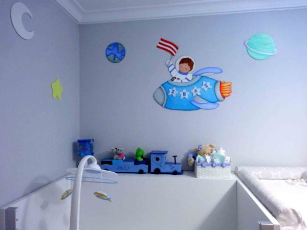 ASTRONAUTA CON NAVE Y PLANETAS (personalizable) - Imagen 3