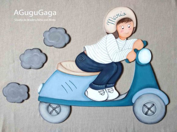 SILUETAS INFANTILES niño moto