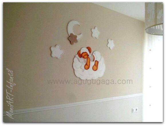 OSITO DORMIDO EN LAS NUBES BEIGE&BLANCO (personalizable) - Imagen 3