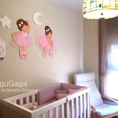 DECORACIÓN INFANTIL SILUETAS DE MADERA BAILARINAS
