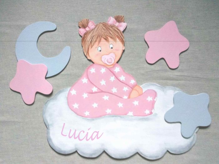 Siluetas Infantiles BEBÉ SENTADITA EN LA NUBE